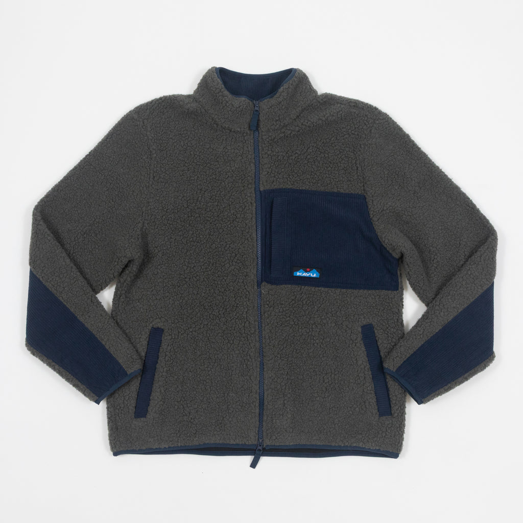 KAVU Wayside Full Zip Fleece in OCEAN STORM