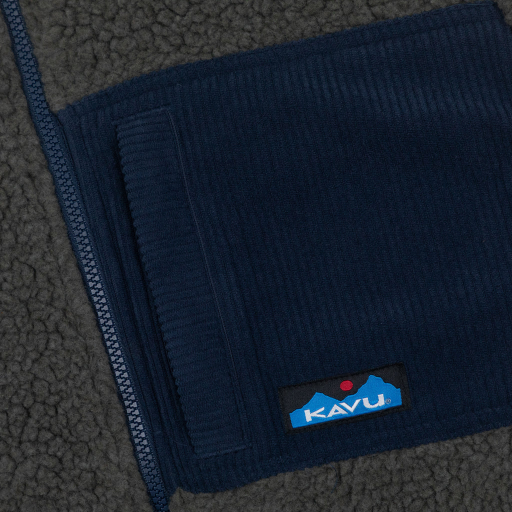 KAVU Wayside Full Zip Fleece in OCEAN STORM