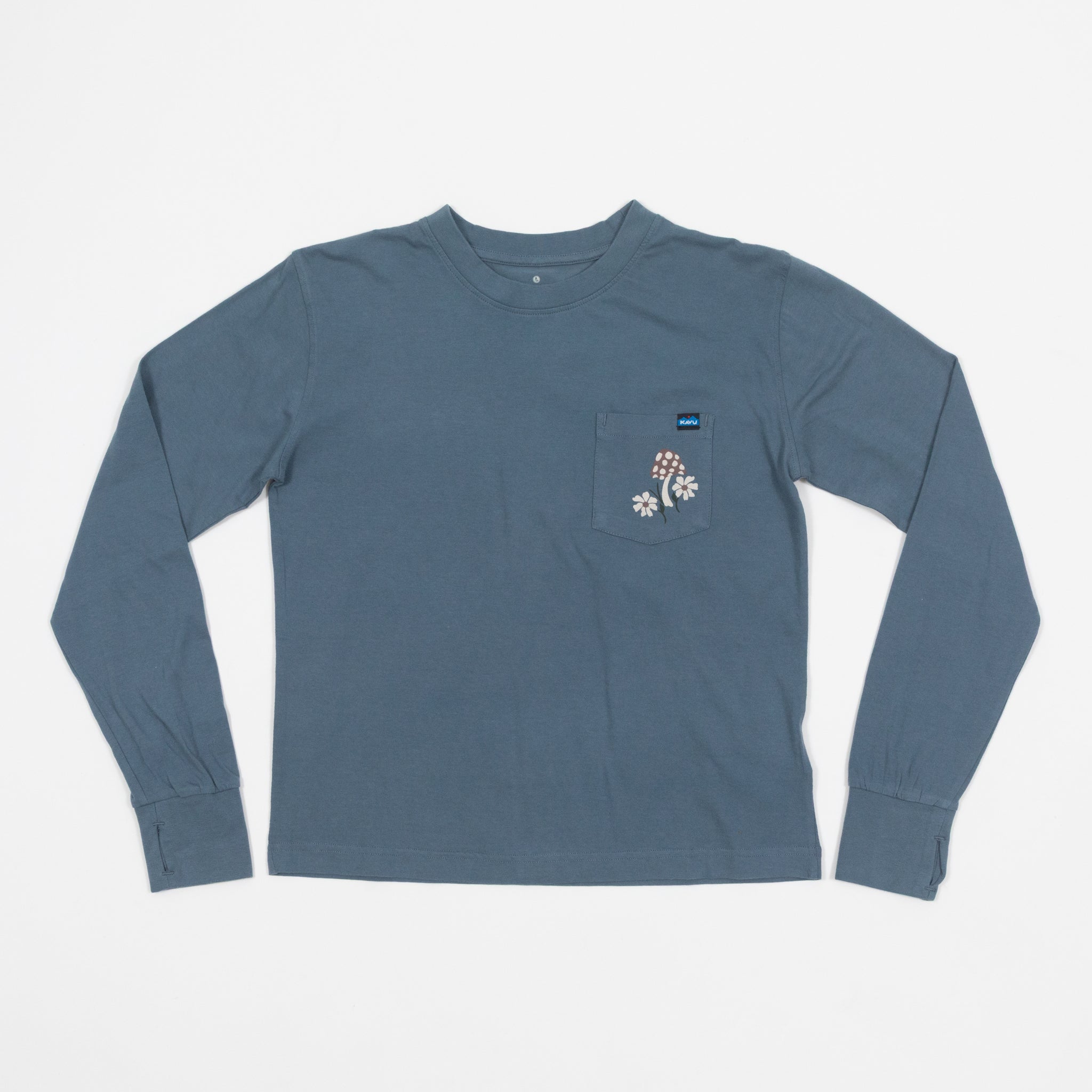 Womens KAVU Westray Long Sleeve T-Shirt in BLUE