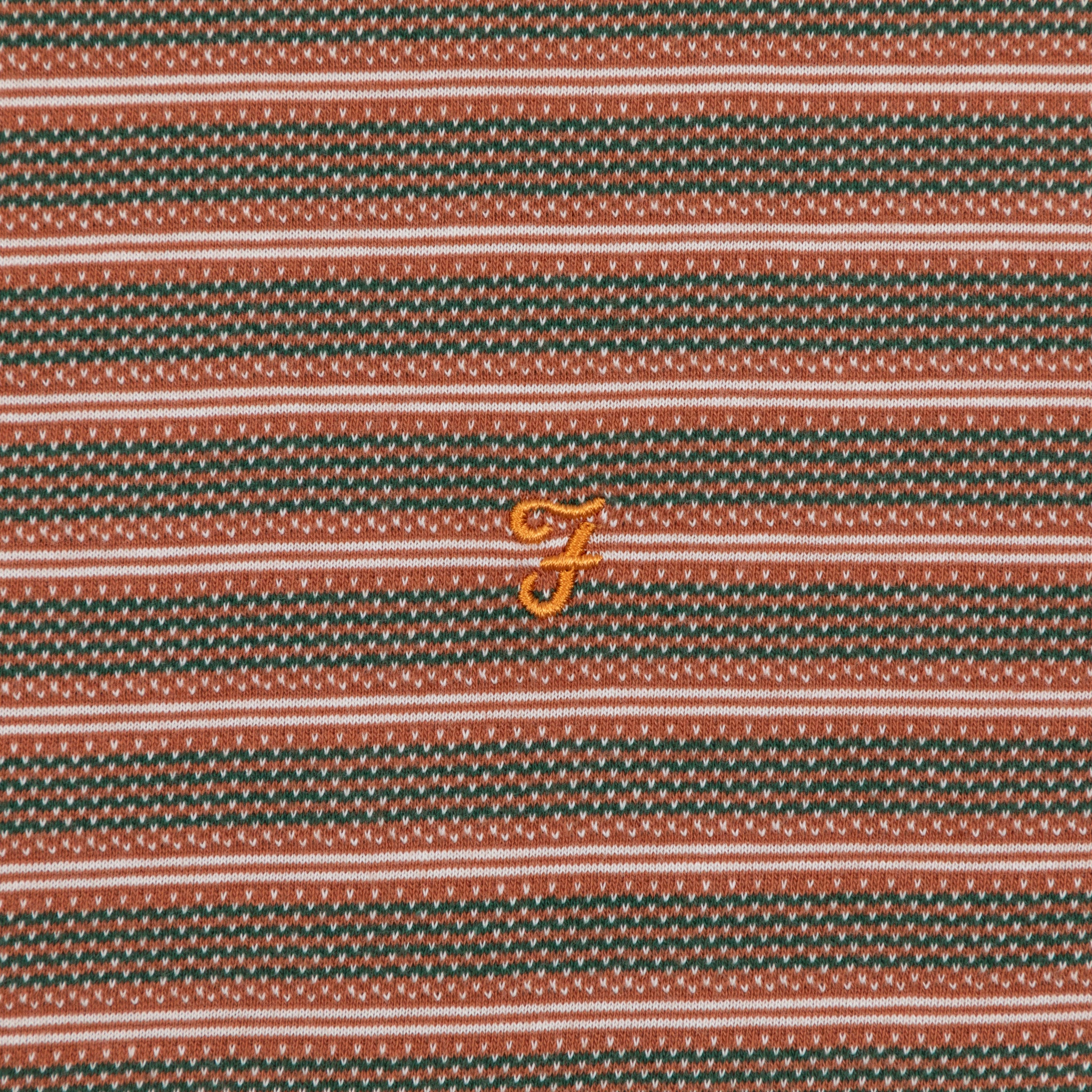 FARAH Wilmot Stripe T-Shirt in BROWN