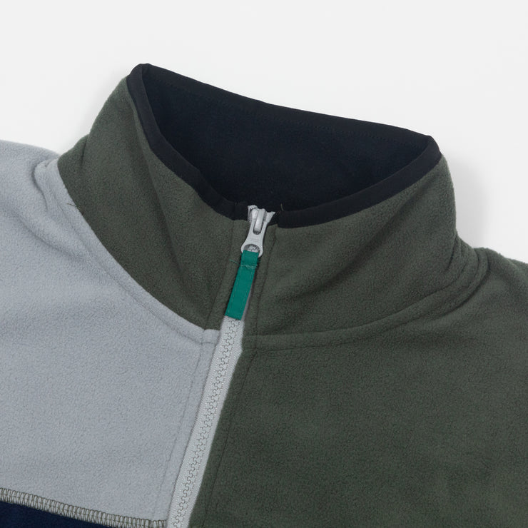 KAVU Winter Throwshirt Fleece Pullover in BLUE, GREEN & GREY