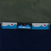 KAVU Winter Throwshirt Fleece Pullover in BLUE, GREEN & GREY