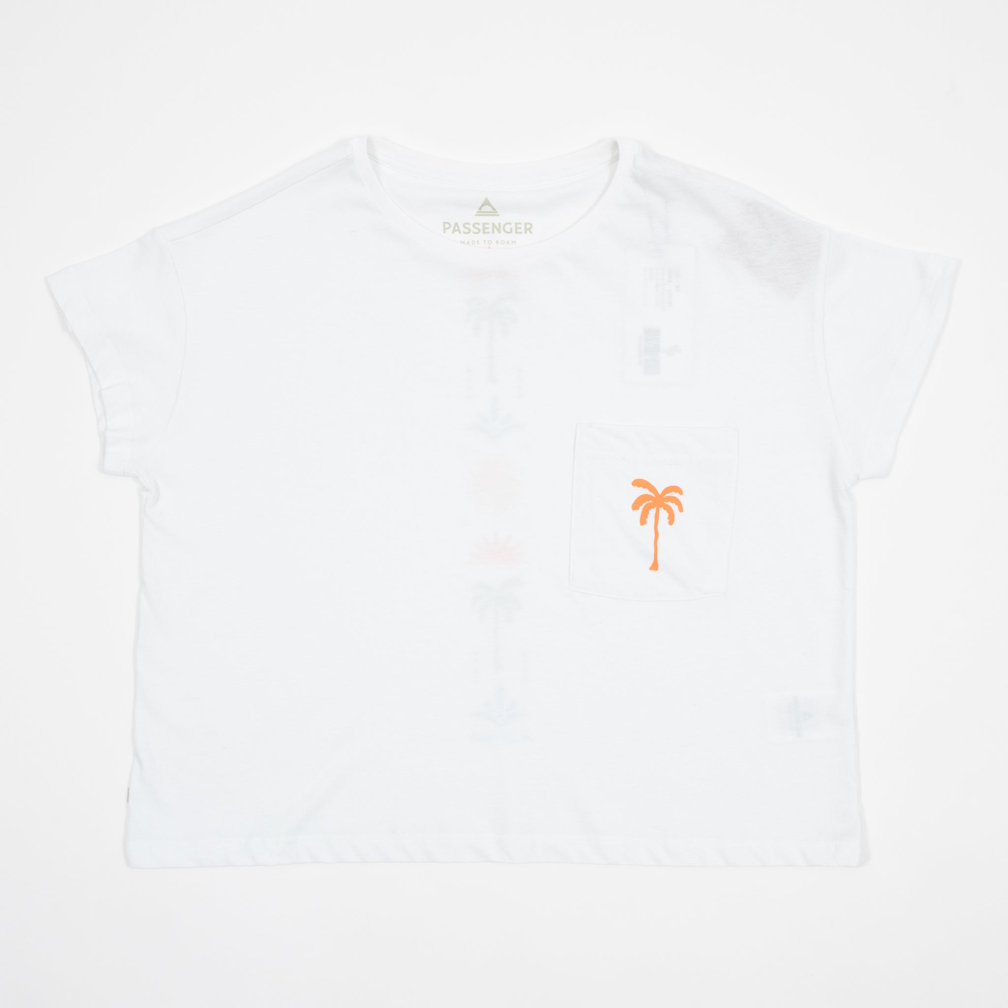 Women's PASSENGER Stack Pocket T-Shirt in WHITE
