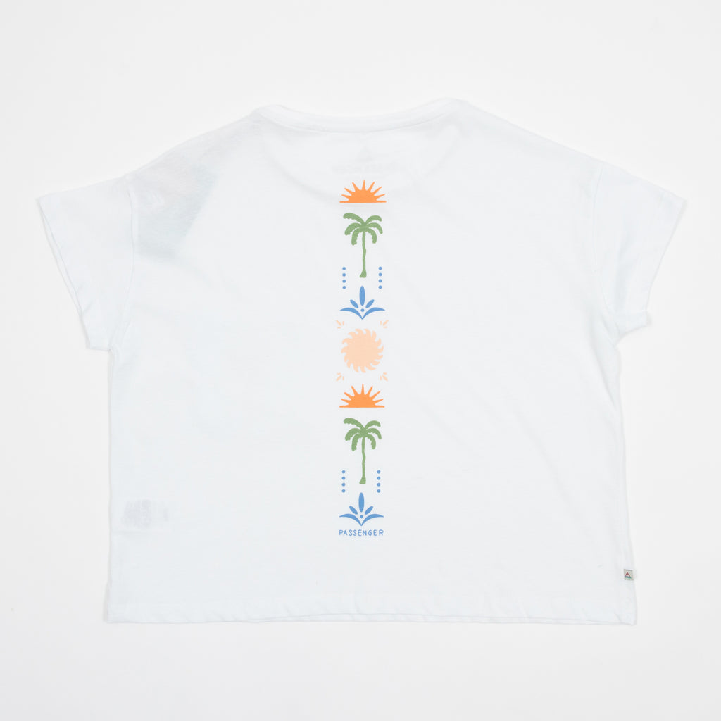 Women's PASSENGER Stack Pocket T-Shirt in WHITE
