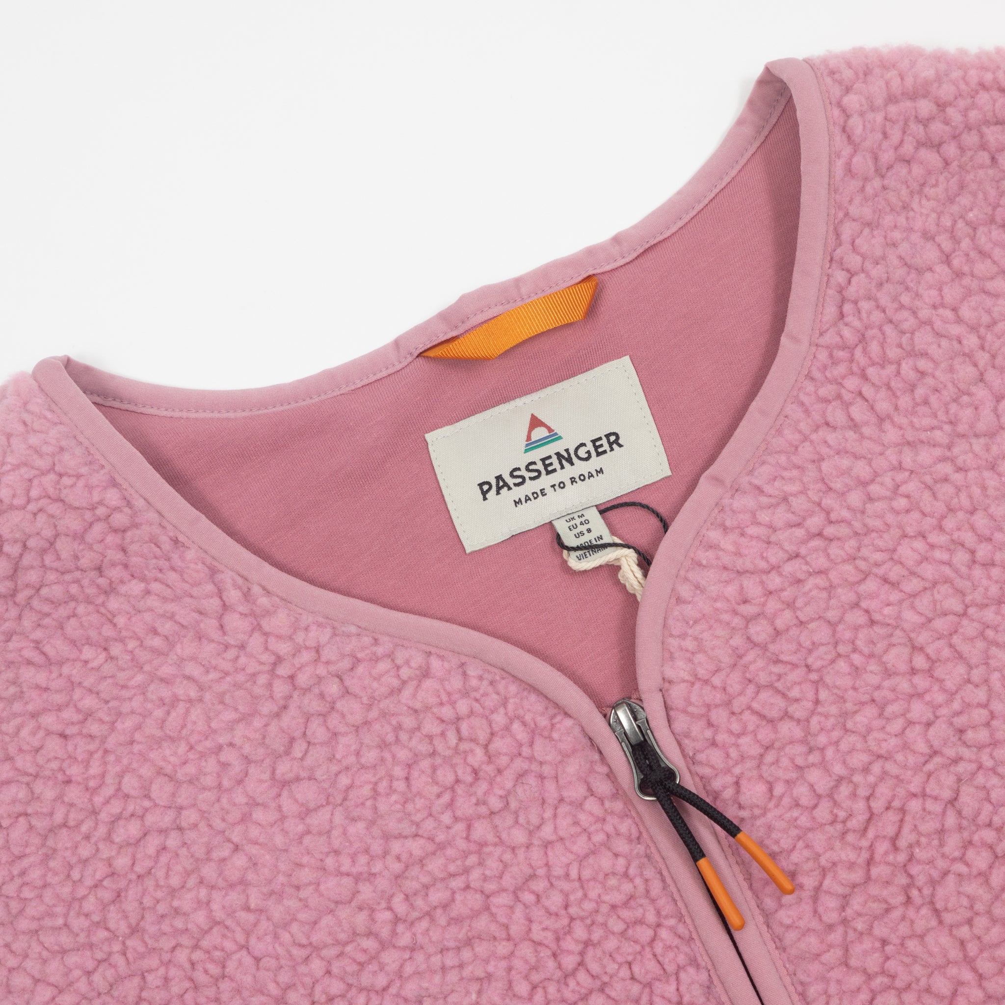 Women's PASSENGER Tawny Collarless Deep-Pile Sherpa Gilet in Pink Haze