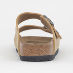 Womens BIRKENSTOCK Arizona Nubuck Sandle in LATTE CREAM