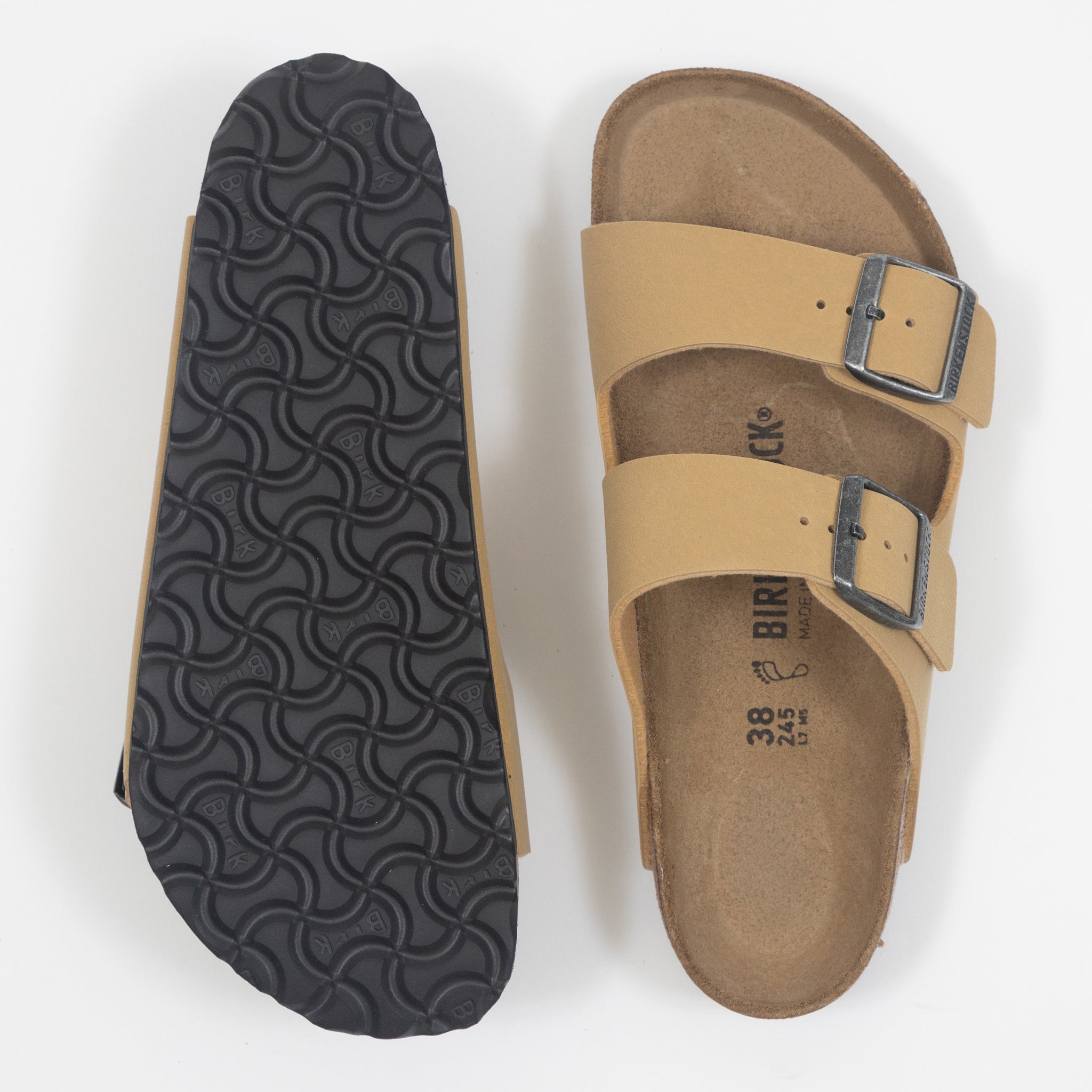 Womens BIRKENSTOCK Arizona Nubuck Sandle in LATTE CREAM
