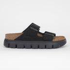 Womens BIRKENSTOCK Arizona Chunky Suede Leather Sandles in BLACK