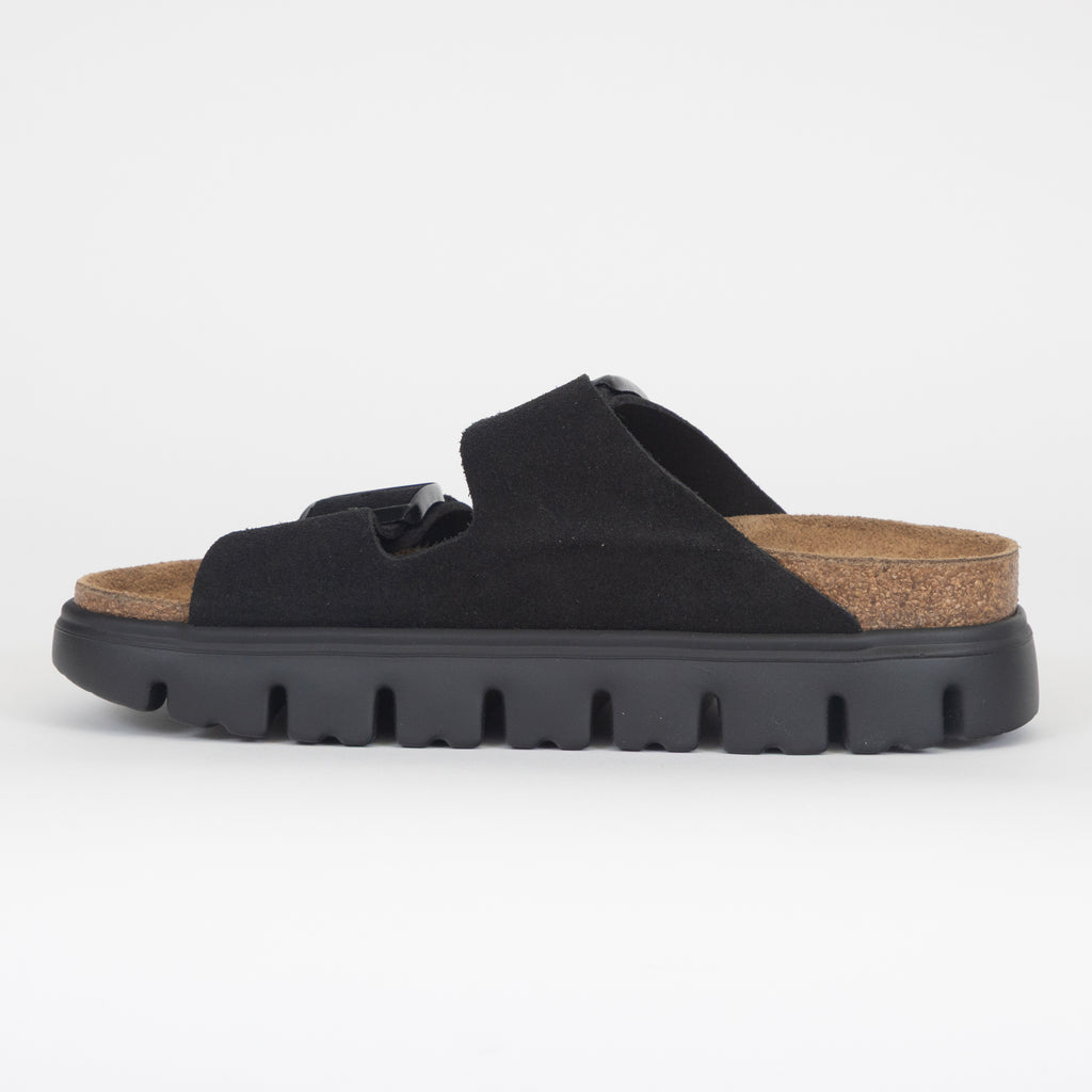 Womens BIRKENSTOCK Arizona Chunky Suede Leather Sandles in BLACK