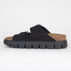 Womens BIRKENSTOCK Arizona Chunky Suede Leather Sandles in BLACK
