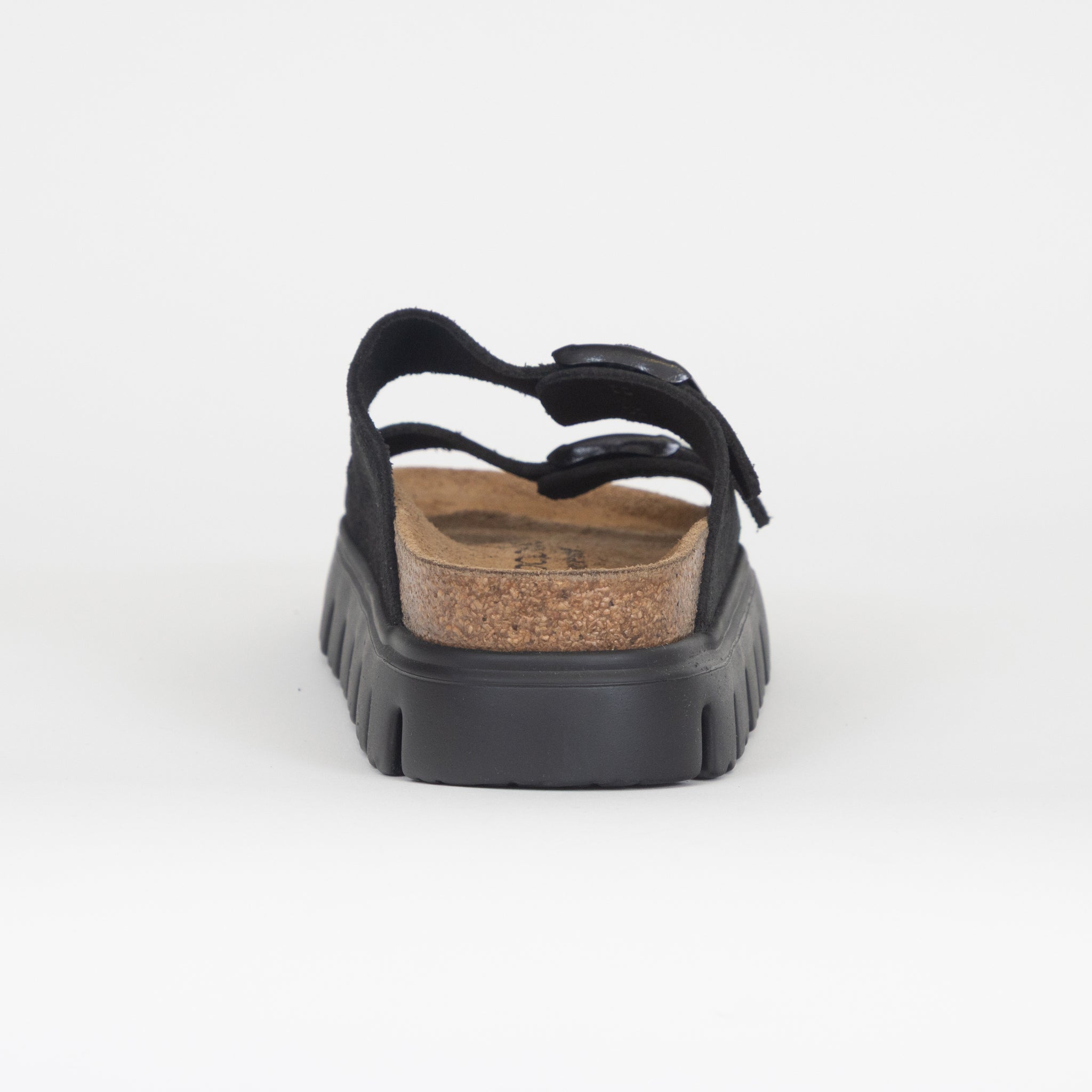 Womens BIRKENSTOCK Arizona Chunky Suede Leather Sandles in BLACK