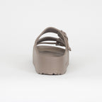 Womens BIRKENSTOCK Florida Triple Strap Flex Platform EVA Sandals in GREY TAUPE