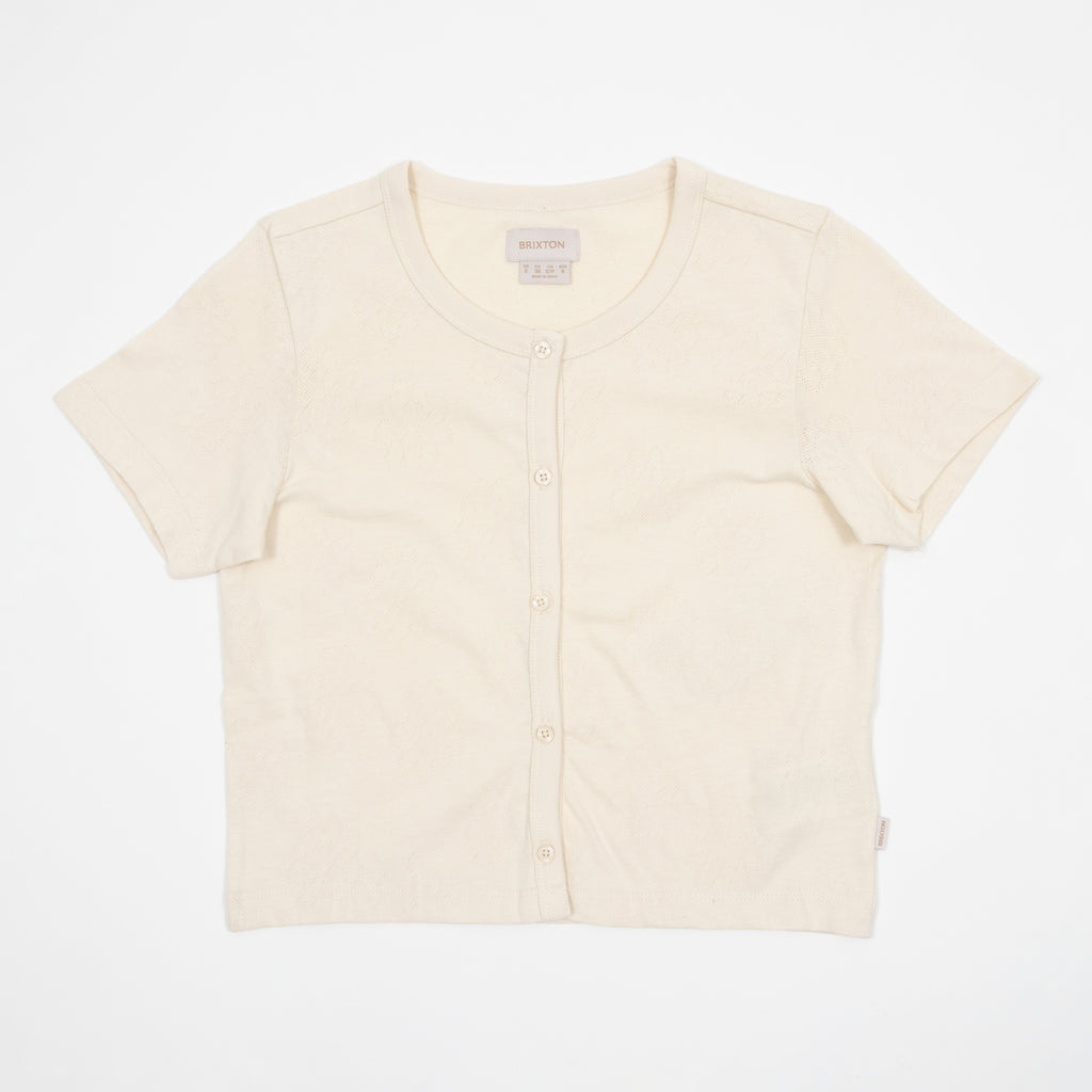 Womens BRIXTON Alice Button Down Knit in Cream