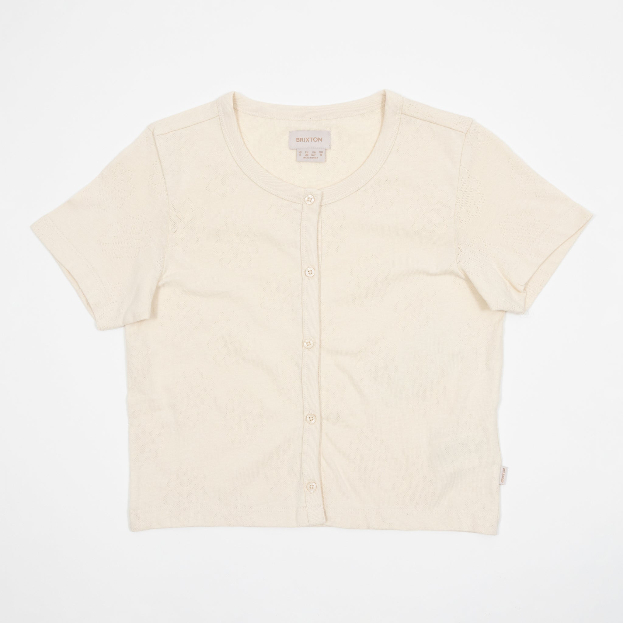 Womens BRIXTON Alice Button Down Knit in Cream