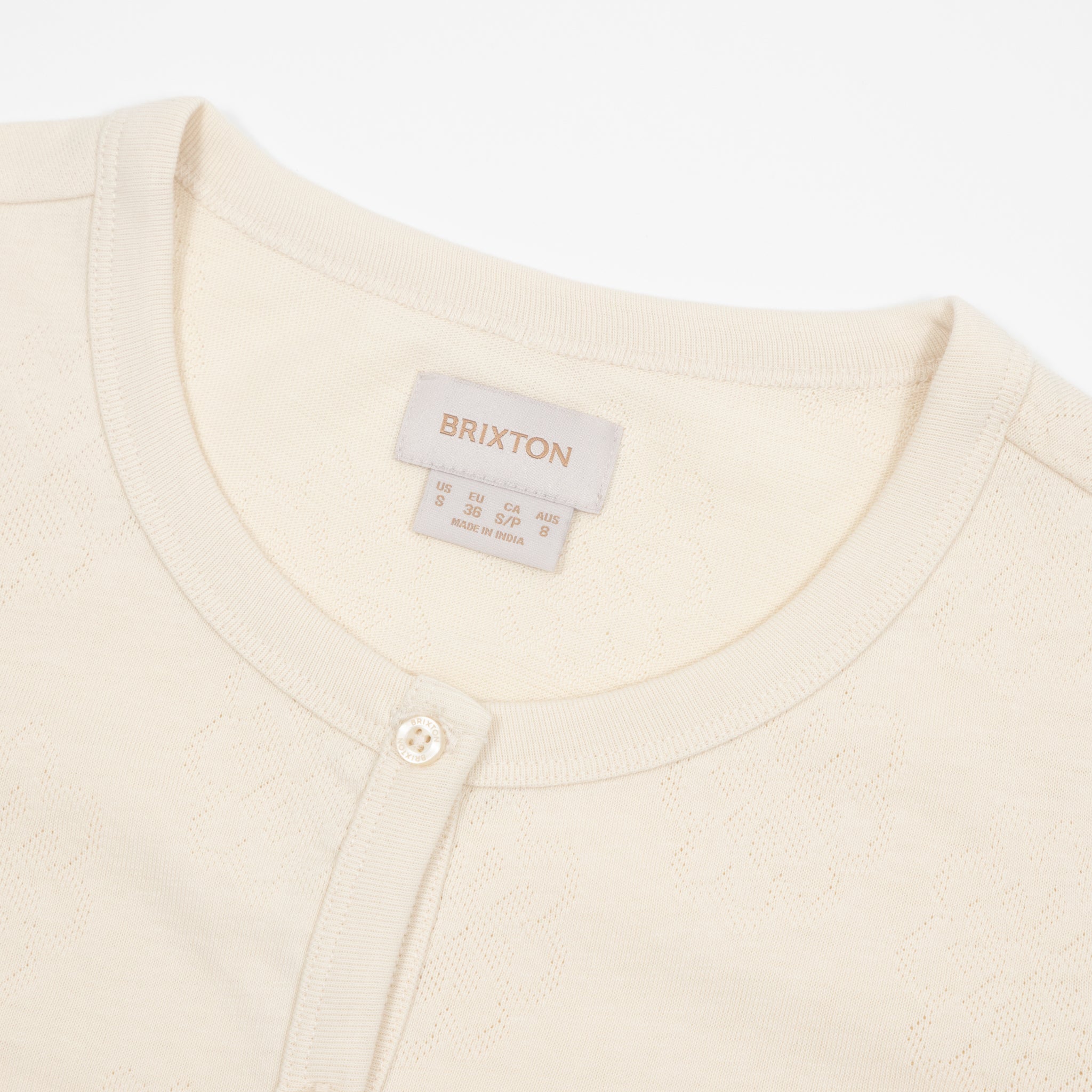 Womens BRIXTON Alice Button Down Knit in Cream