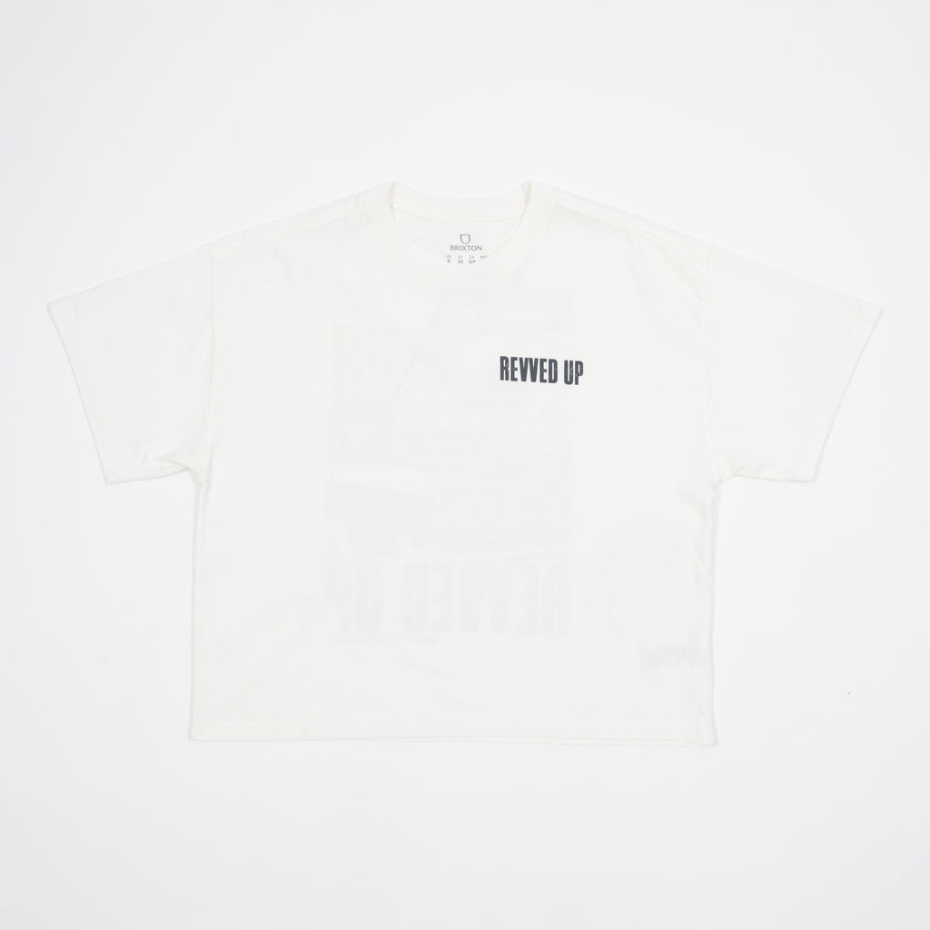 Womens BRIXTON Revved Up Boxy T-Shirt in Off White