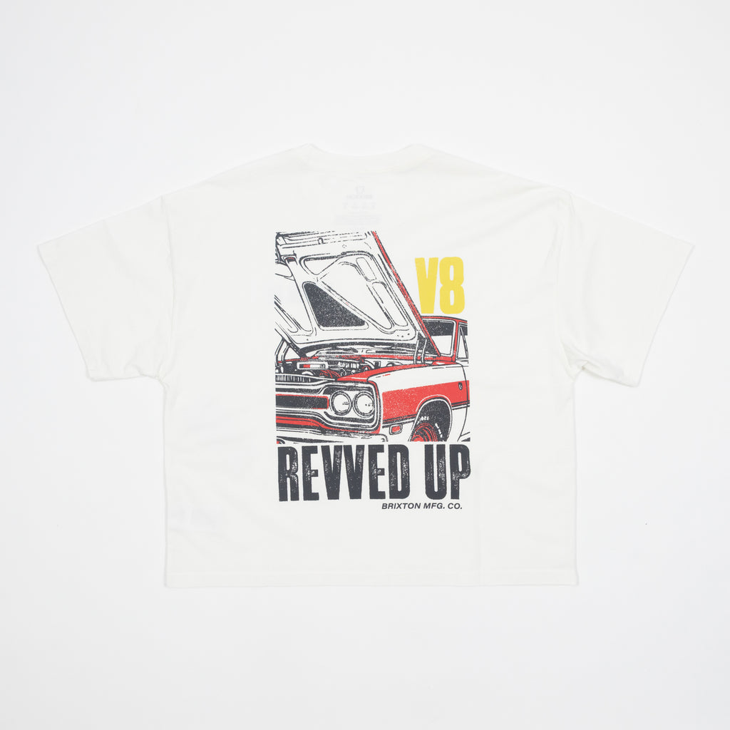 Womens BRIXTON Revved Up Boxy T-Shirt in Off White