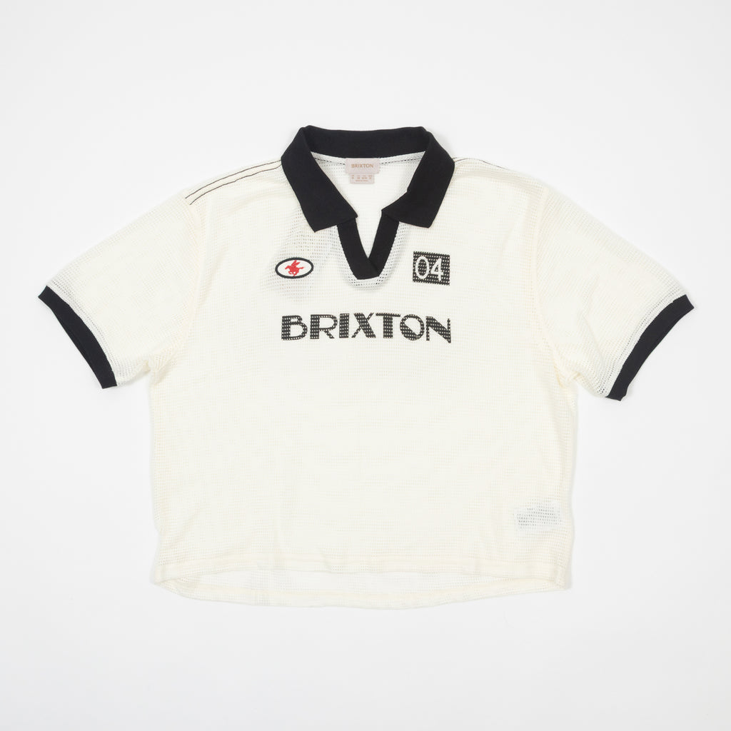 Women's BRIXTON Varsity T-Shirt in OFF WHITE / BLACK