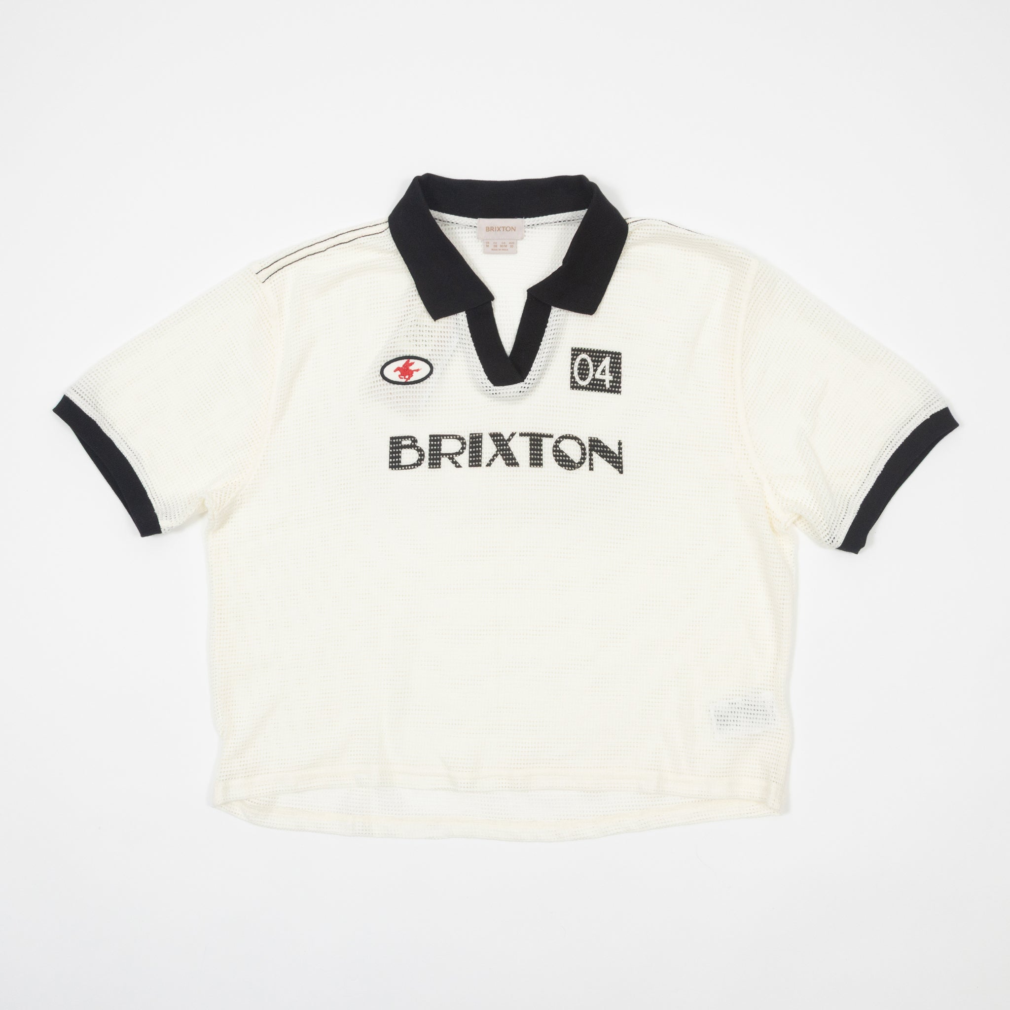 Women's BRIXTON Varsity T-Shirt in OFF WHITE / BLACK