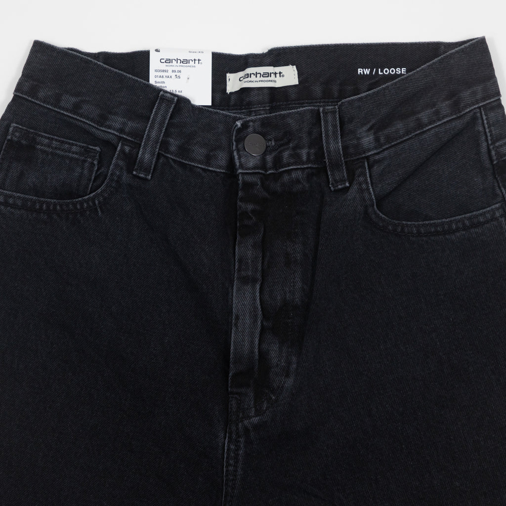 womens-carhartt-wip-brandon-jeans-stone-washed-black — detail view