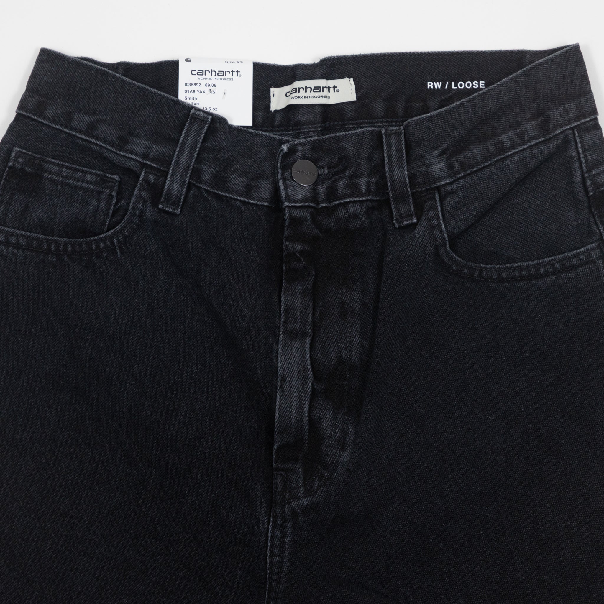 womens-carhartt-wip-brandon-jeans-stone-washed-black — detail view