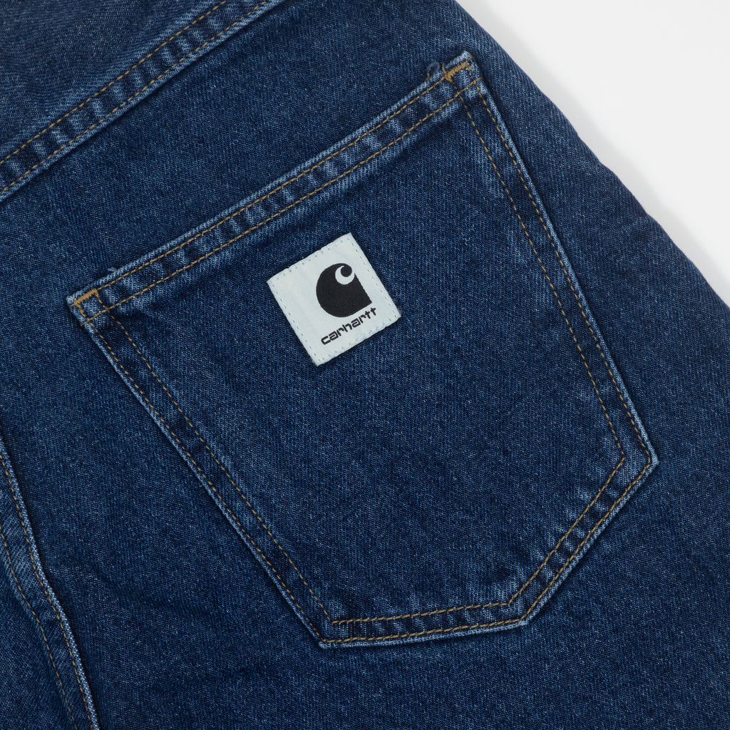 womens-carhartt-wip-brandon-shorts-blue — side profile