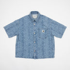Womens CARHARTT WIP Snake Lovilia Shirt in Bleached Blue — main view