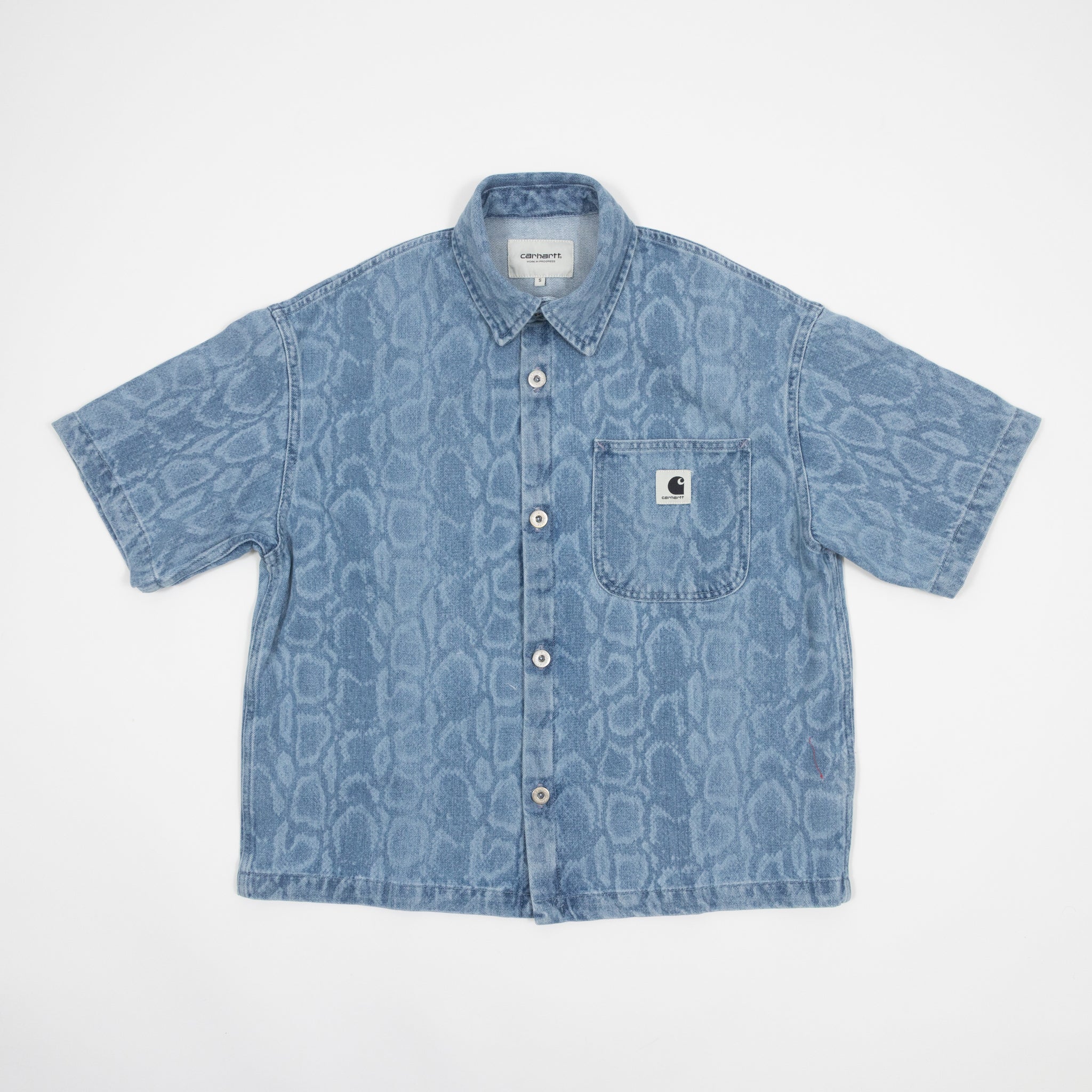 Womens CARHARTT WIP Snake Lovilia Shirt in Bleached Blue — main view