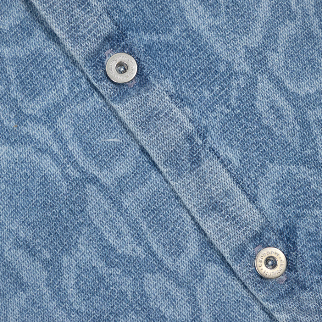 womens-carhartt-wip-snake-lovilia-shirt-bleached-blue — detail view