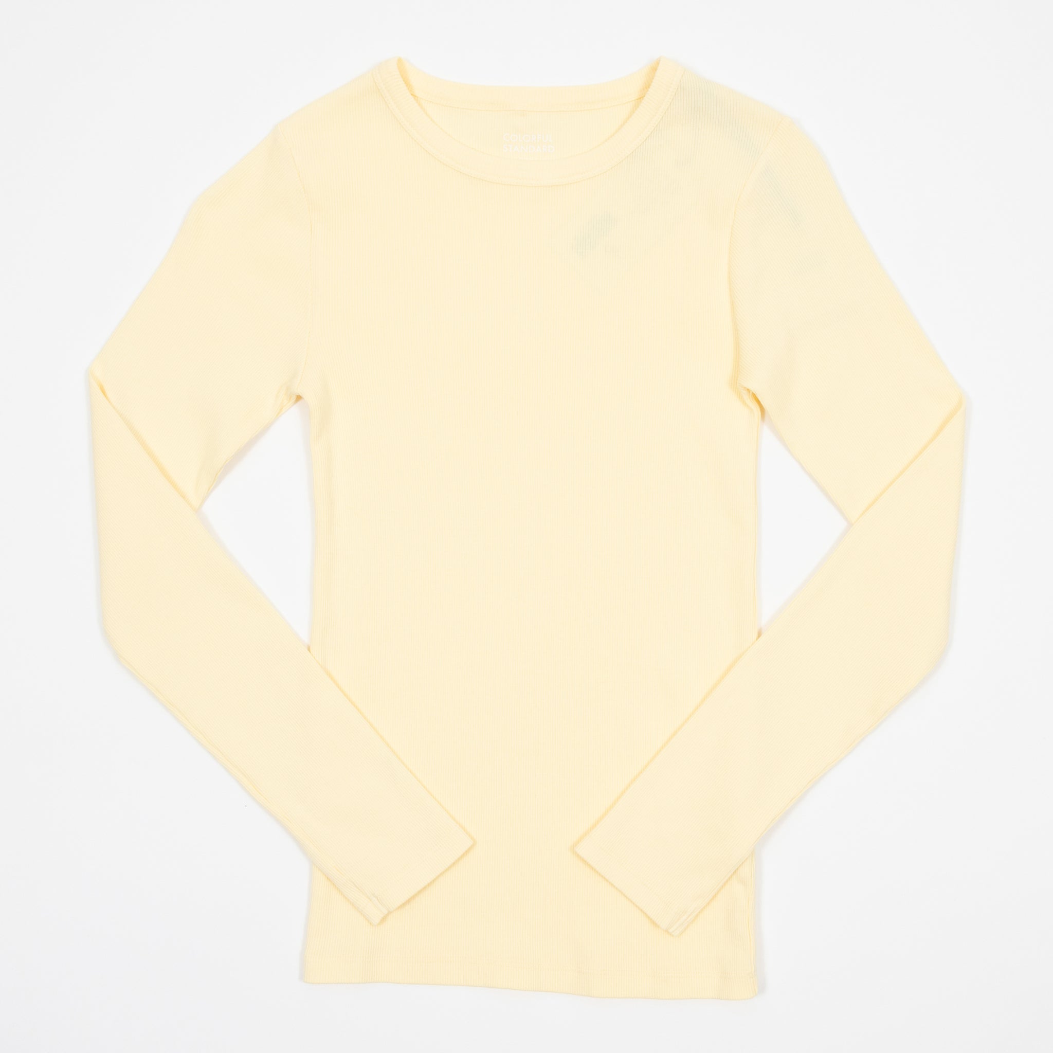 Womens COLORFUL STANDARD Organic Rib Long Sleeve T-Shirt in Soft Yellow