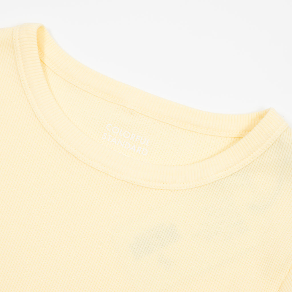 Womens COLORFUL STANDARD Organic Rib Long Sleeve T-Shirt in Soft Yellow