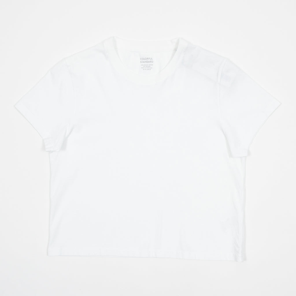 Womens COLORFUL STANDARD Organic Boxy Crop Tee in Optical White