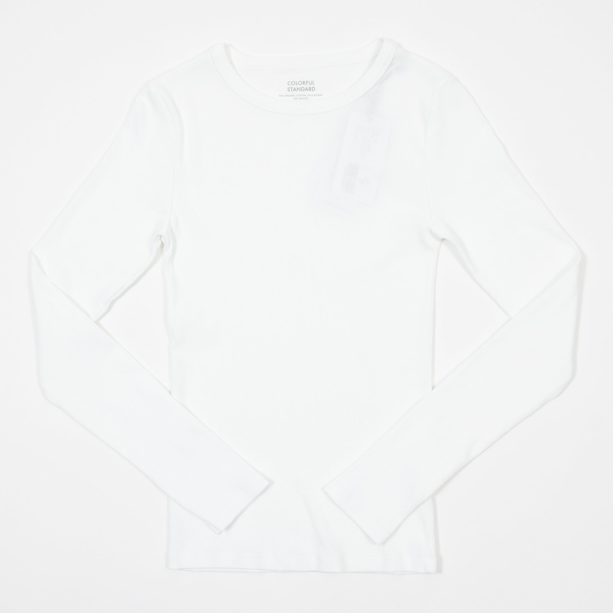Womens COLORFUL STANDARD Organic Rib Long Sleeve T-Shirt in Optical White