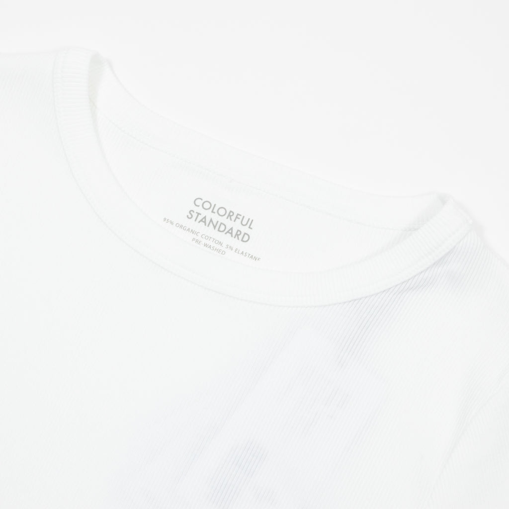 Womens COLORFUL STANDARD Organic Rib Long Sleeve T-Shirt in Optical White