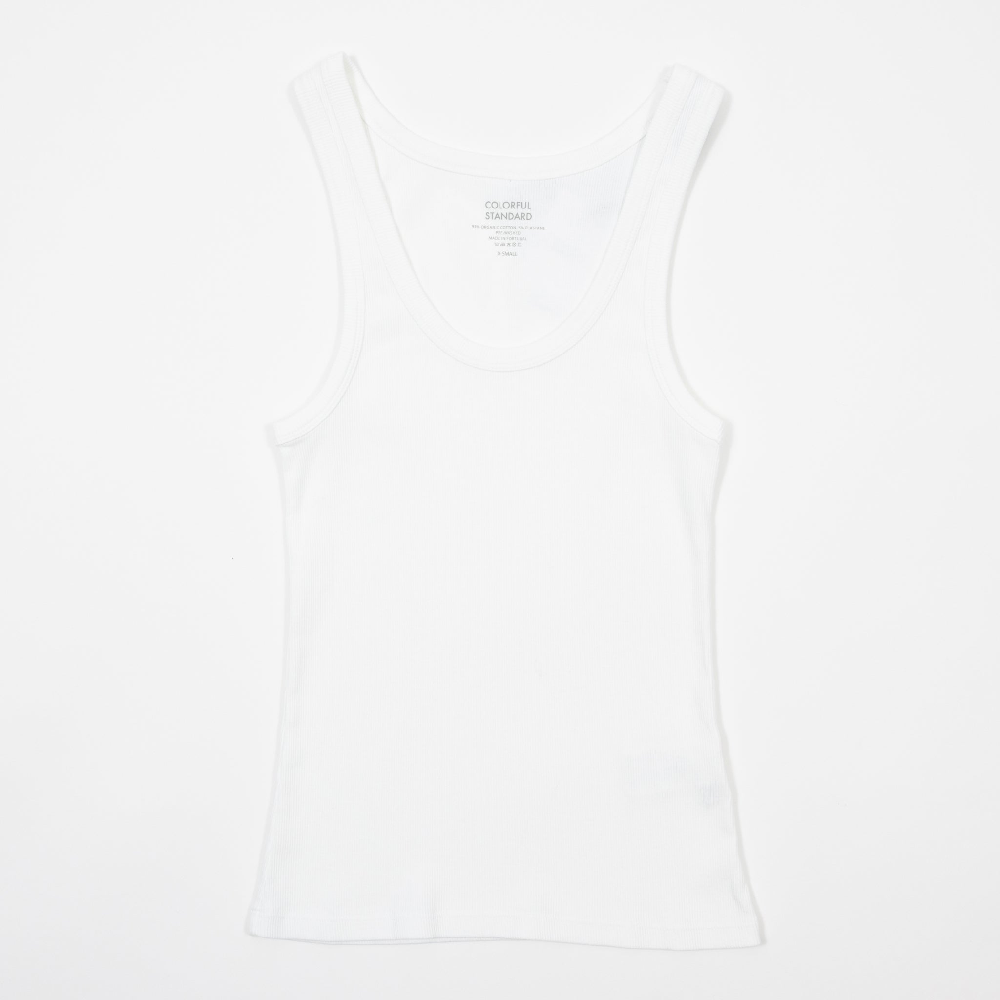 Womens COLORFUL STANDARD Organic Rib Tank Top in Optical White