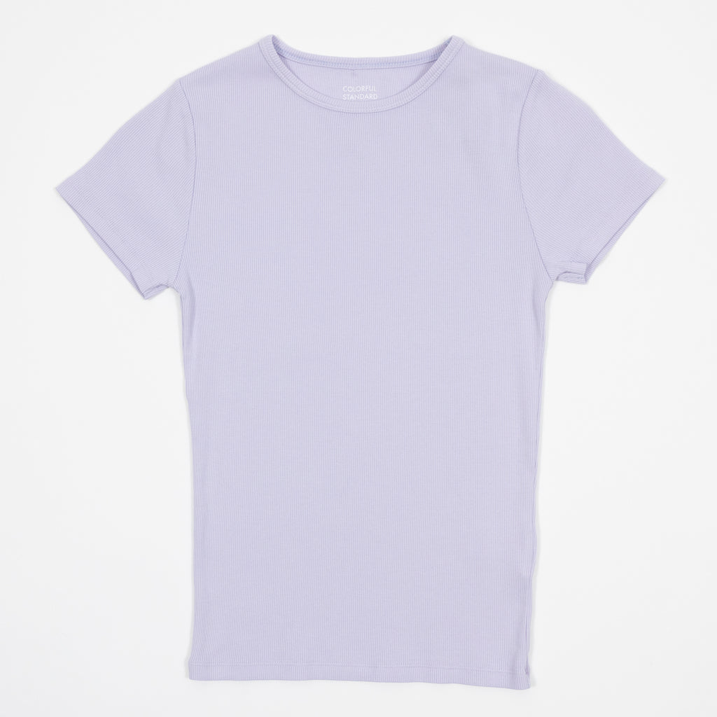 Womens COLORFUL STANDARD Ribbed T-Shirt in Soft Lavender