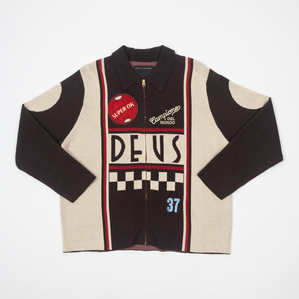 DEUS EX MACHINA Monte Carlo Knit Cardigan in JAVA BROWN