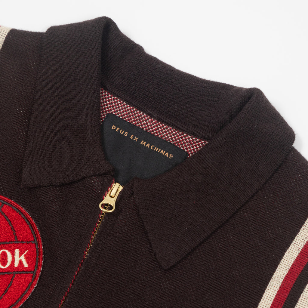 DEUS EX MACHINA Monte Carlo Knit Cardigan in JAVA BROWN