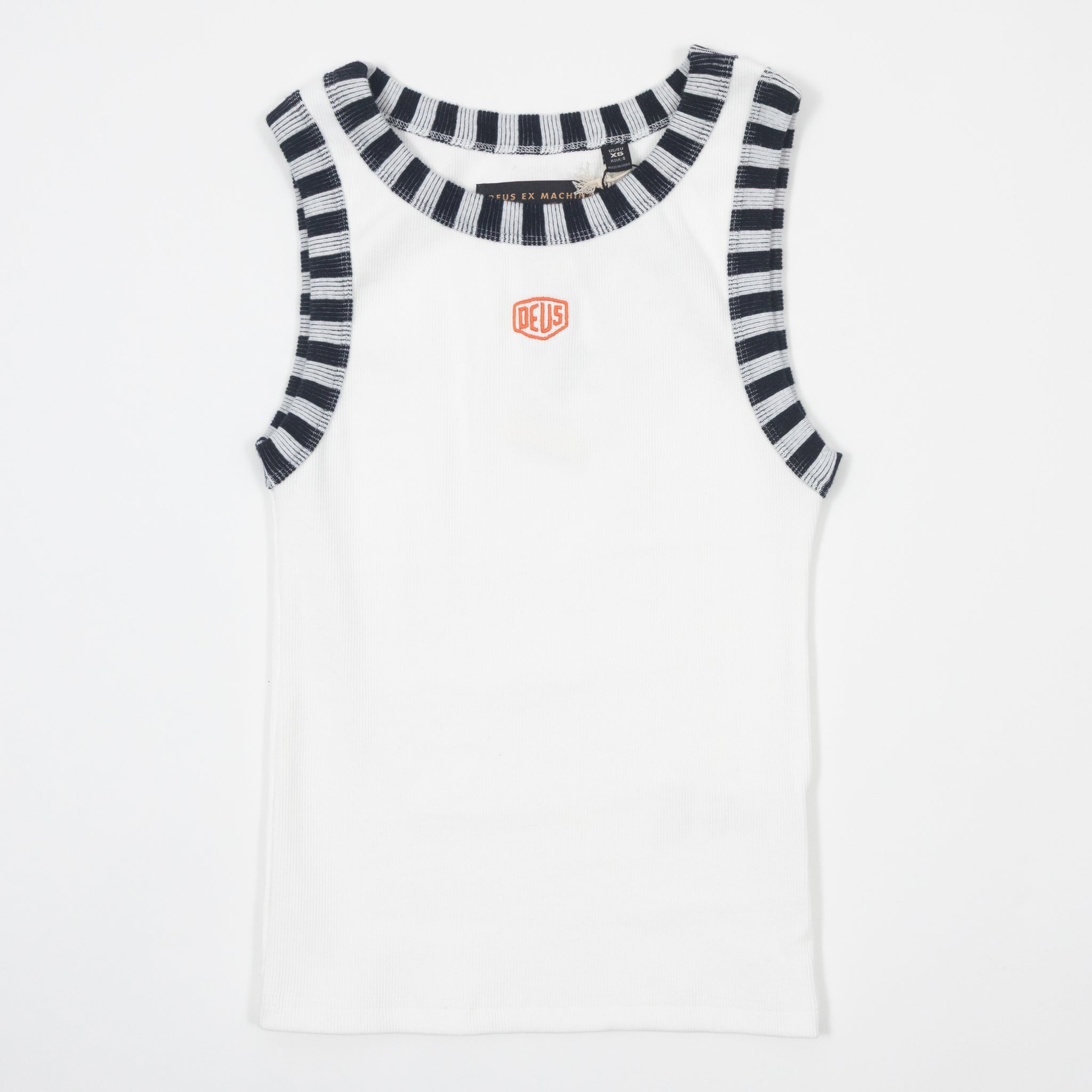 Womens DEUS EX MACHINA Rally Sheild Tank in ANTIQUE WHITE
