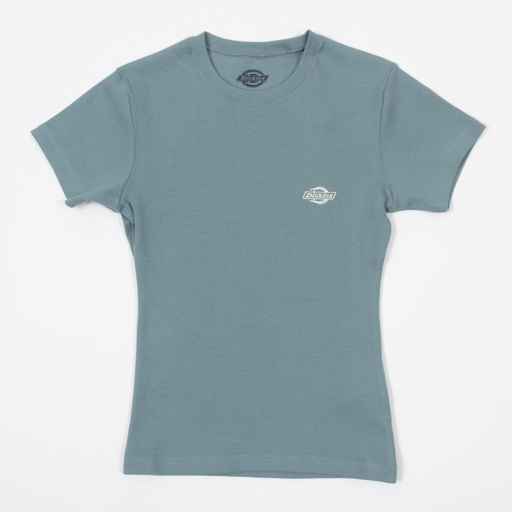 Womens DICKIES Gladevile Short Sleeve T-Shirt in STORMY SEA