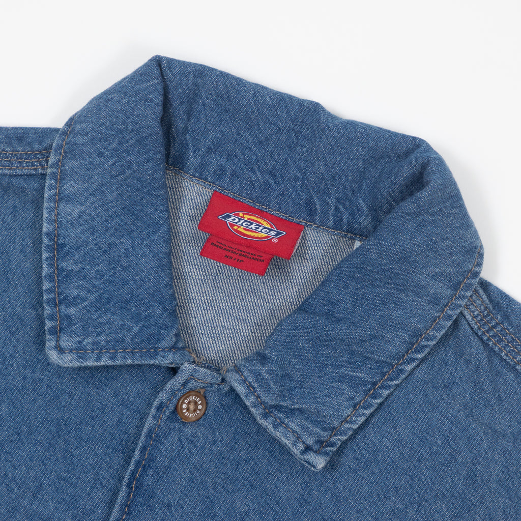 Womens DICKIES Lightweight Long Sleeve Denim Shirt in CLASSIC BLUE