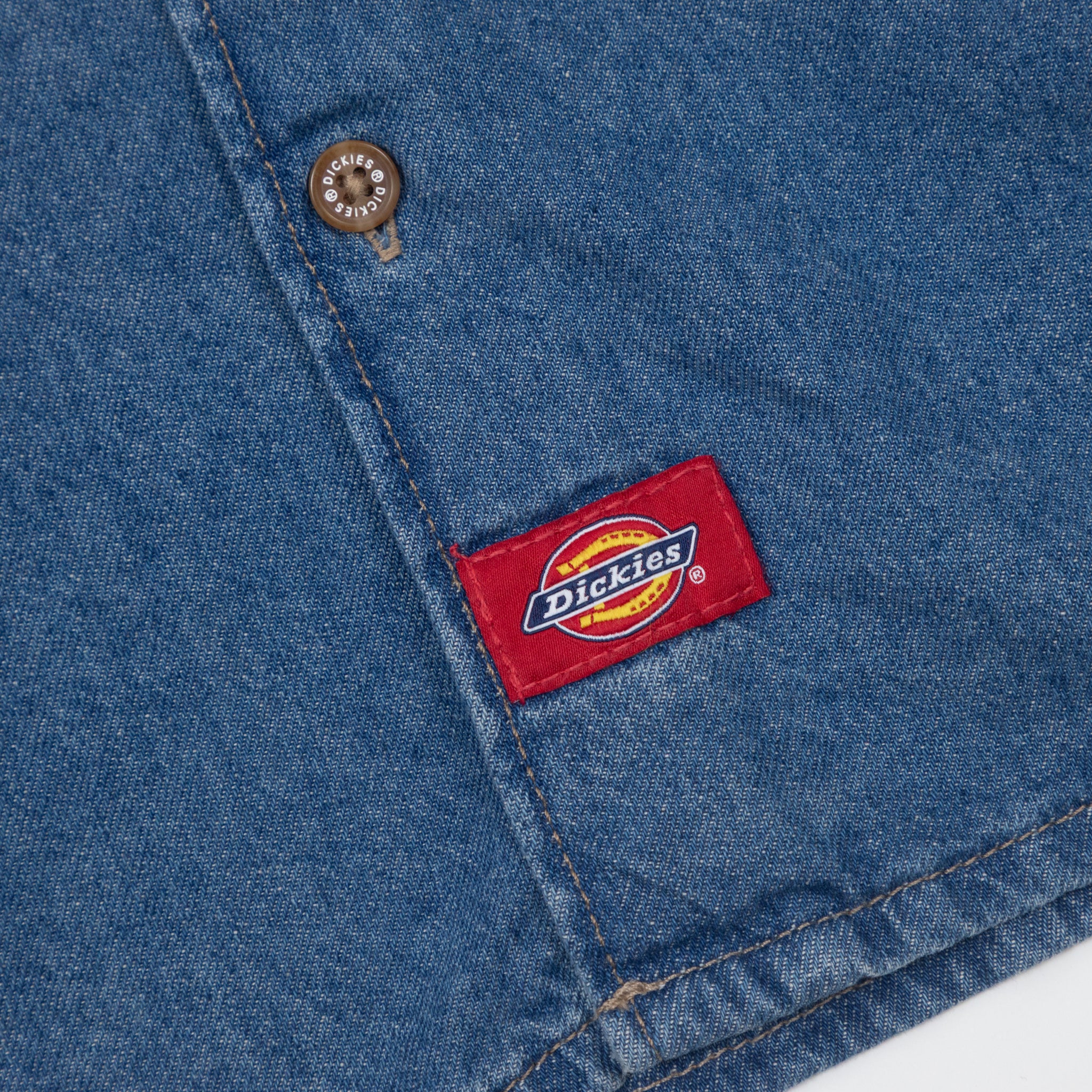 Womens DICKIES Lightweight Long Sleeve Denim Shirt in CLASSIC BLUE
