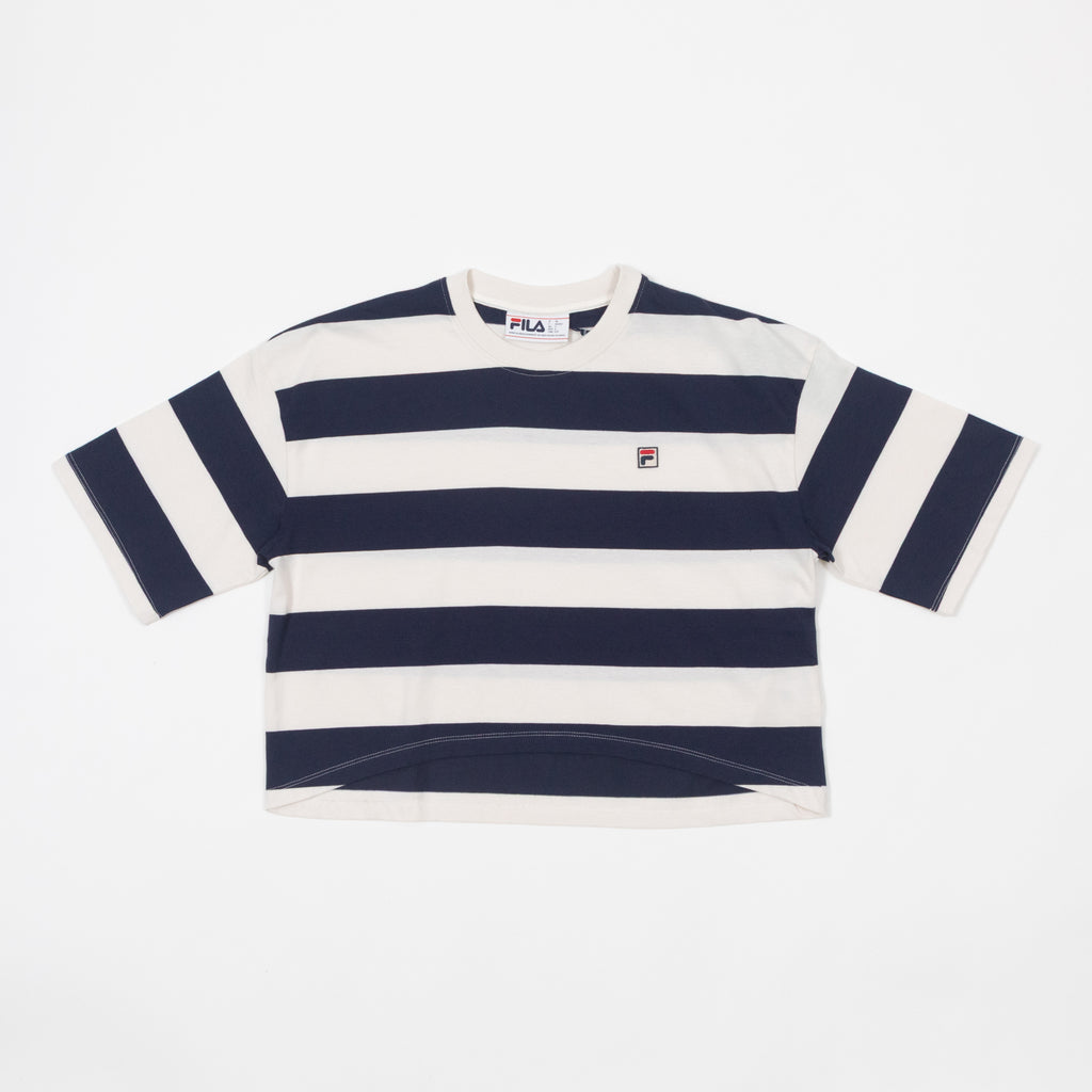 Womens FILA Genoa Boxy Cropped Tee in NAVY