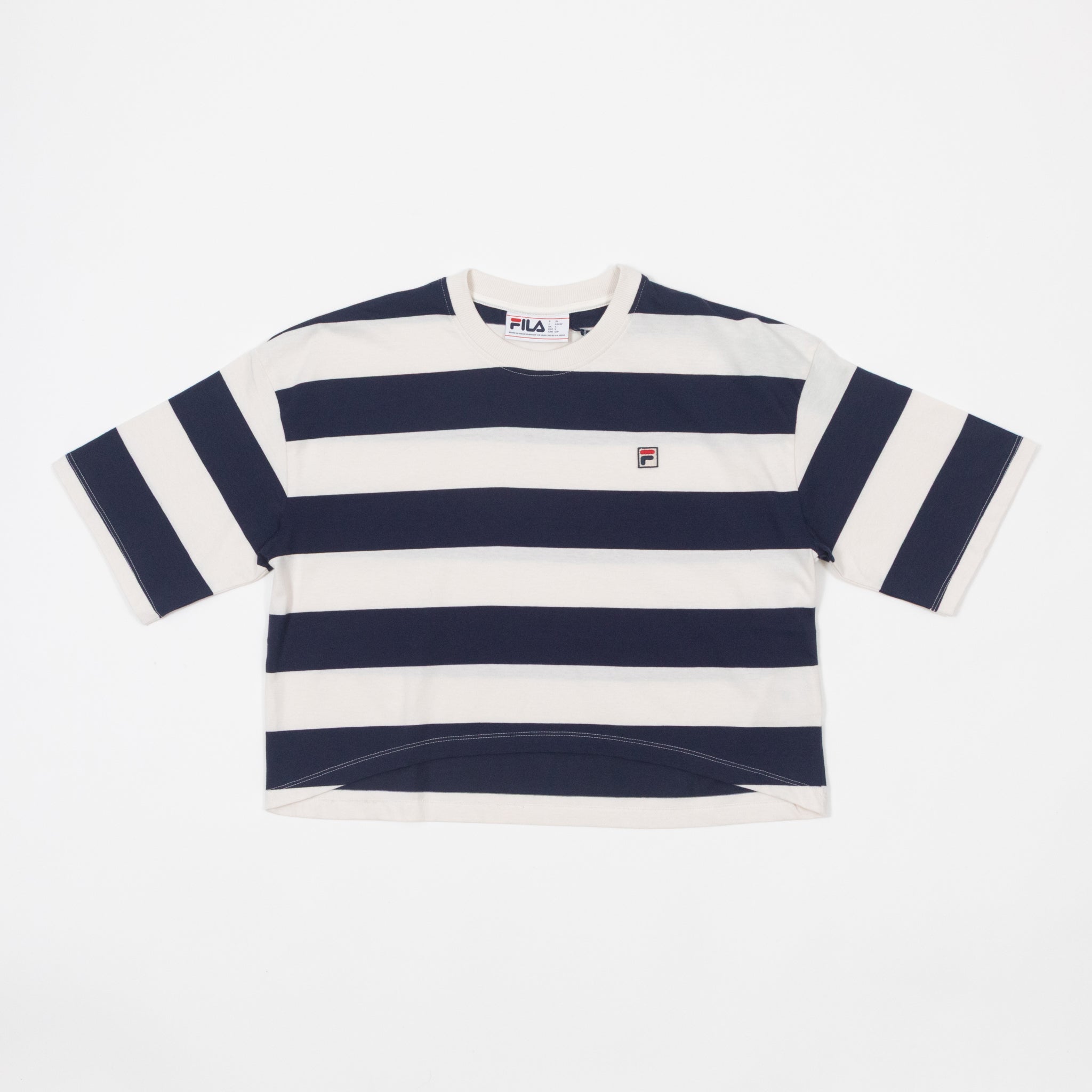 Womens FILA Genoa Boxy Cropped Tee in NAVY