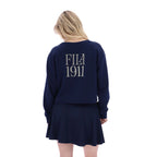 Womens FILA Sestri Wide Crew Neck Sweatshirt in NAVY