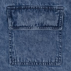 Womens NOISY MAY Enza Cropped Short Sleeve Shirt in BLUE DENIM