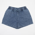 Womens NOISY MAY Enza Elasticated Shorts in BLUE DENIM