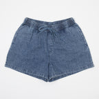 Womens NOISY MAY Enza Elasticated Shorts in BLUE DENIM