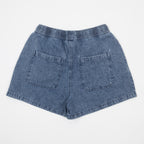 Womens NOISY MAY Enza Elasticated Shorts in BLUE DENIM