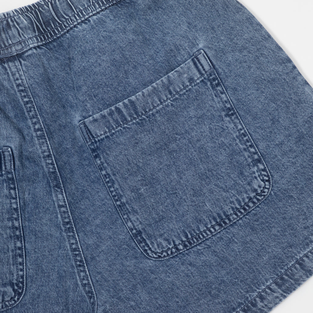 Womens NOISY MAY Enza Elasticated Shorts in BLUE DENIM